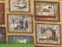 1613-001 ткань для пэчворка с принтом Рукоделие