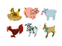 3991 Декоративные пуговицы Farm Animals