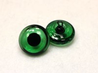 10414 глазки стеклянные со зрачком, зеленые, 14 мм