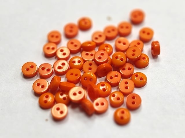 B18992 Декоративные пуговицы 6 мм, Orange, 50 шт