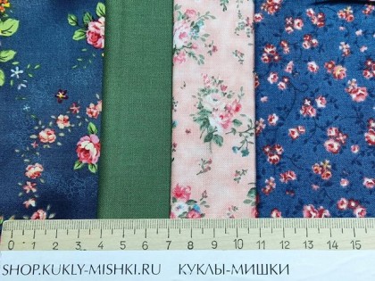 NK124 Набор из 4-х лоскутов ткани размера 25x55 см