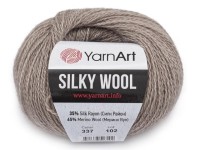 Пряжа YarnArt 'Silky Wool' 25 г,  190 м (шерсть мериноса, шелковая вискоза), темный беж