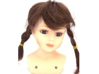 23769 парик для кукол косички, коричневый, 30 мм