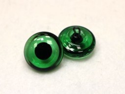 10419 глазки стеклянные со зрачком, зеленые, 19 мм