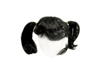 QS-15 Парик для кукол, хвостики, 10-11 см, черный