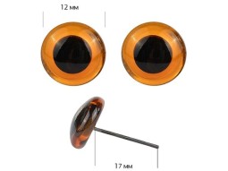 TBY12BRO Глаза стеклянные 12 мм коричневые