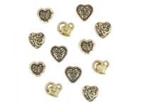 0013 Декоративные пуговицы Hearts Assorted Gold