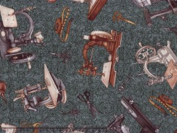 1612-001 Ткань для пэчворка с принтом Рукоделие