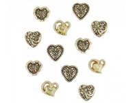 0180 Декоративные пуговицы Small Gold Hearts